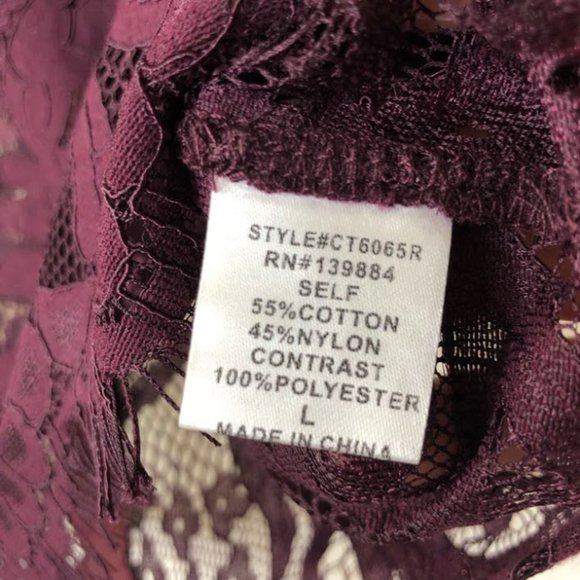 Peach Lace Plum Cropped Blouse NWT - Picture 6 of 8